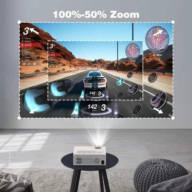 Alt view image 6 of 7 - 5G WiFi Bluetooth Movie Projector, Real Native 1080P 4K Outdoor Projector for Home Theater Movies, Synchronize Smartphone, Compatible with USB/TV Stick/HDMI