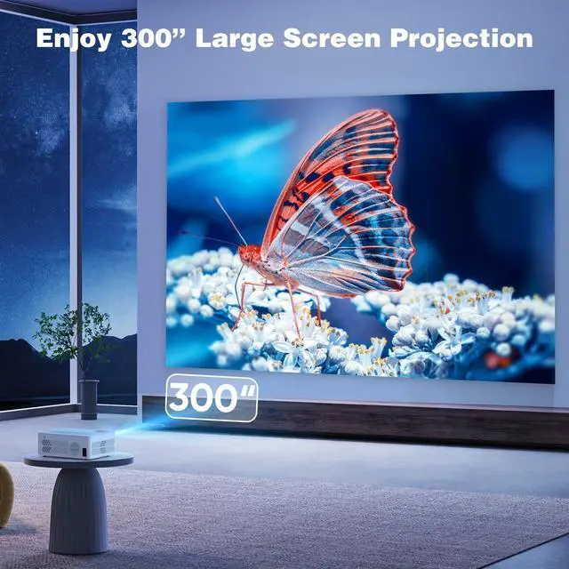 Alt view image 4 of 7 - 5G WiFi Bluetooth Movie Projector, Real Native 1080P 4K Outdoor Projector for Home Theater Movies, Synchronize Smartphone, Compatible with USB/TV Stick/HDMI