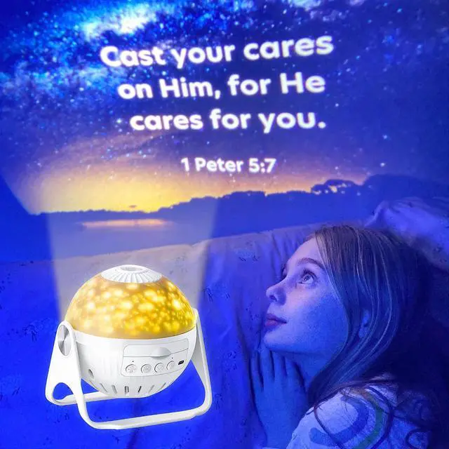 Alt view image 6 of 7 - HD Projector Night-Light Starter Set, Project Bible Verses on Walls or Ceilings, Includes 6 Interchangeable Discs, Help Children Live by The Truth of Gods Word, Bible Education for Kids