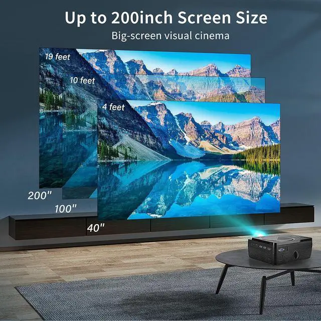 Alt view image 3 of 6 - DVD Projector Portable Built in DVD Player HD 1080P Supported Movie Projector for Outdoor Use Compatible with HDMI, USB, AV, TF, VGA, TV Stick
