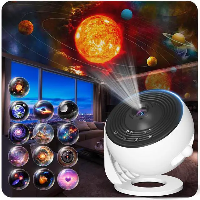Main image of Upgraded Galaxy Projector for Bedroom, 13 in 1 HD Star Projector Light Projector, 360° Rotating Planetarium Projector with Timer and Simple 4 Button Control for Kids, Ceiling, Gifts, Room Decor