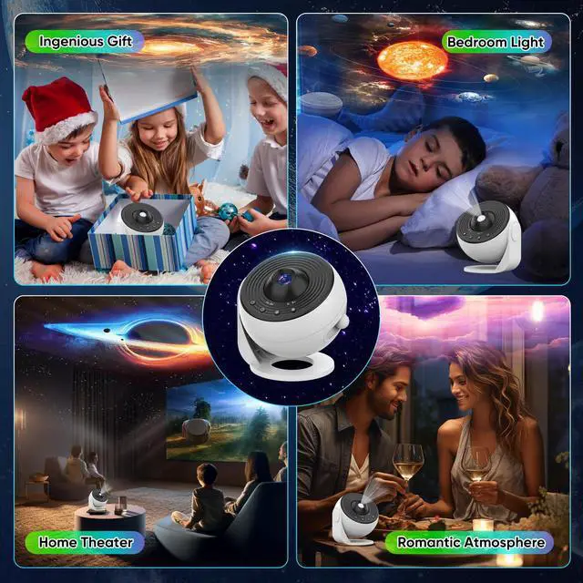 Alt view image 7 of 7 - Upgraded Galaxy Projector for Bedroom, 13 in 1 HD Star Projector Light Projector, 360° Rotating Planetarium Projector with Timer and Simple 4 Button Control for Kids, Ceiling, Gifts, Room Decor