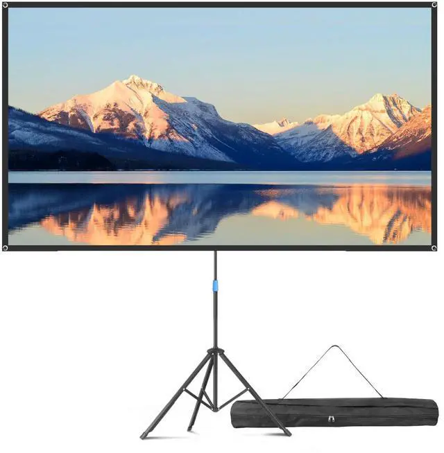 Main image of Projector Screen with Stand, 80 Inch Portable Projector Screen Outdoor Indoor, 1.2 Gain Fiberglass Projection Screen, 16:9 Outdoor Movie PVC Screen with Carrying Bag for Movie Night (White Screen)