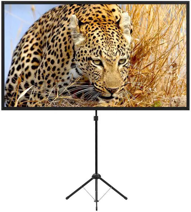 Main image of Portable Projector Screen with Stand, Outdoor Movie Screen, 80 Inch 16:9, Light-Weight, Mobile and Compact, Easy Setup and Carrying, Projection Screen with 1.2 Gain Glass Fiber, Idea for Home Cinema.