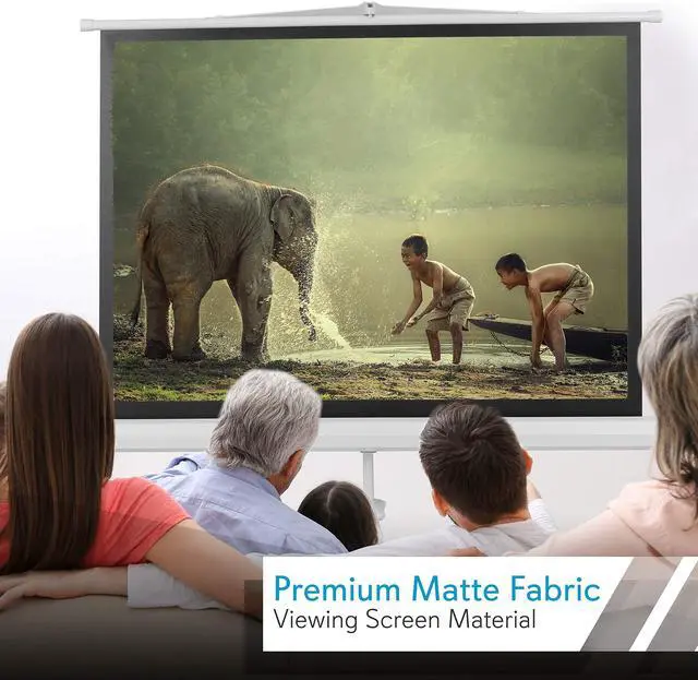 Alt view image 4 of 7 - 50 Inch Portable Projector Screen with Tripod Stand  Lightweight, Durable, Easy Pull Setup Mobile Projection Screen with 4:3 Aspect Ratio, White Matte Fabric for Indoor/Outdoor Use