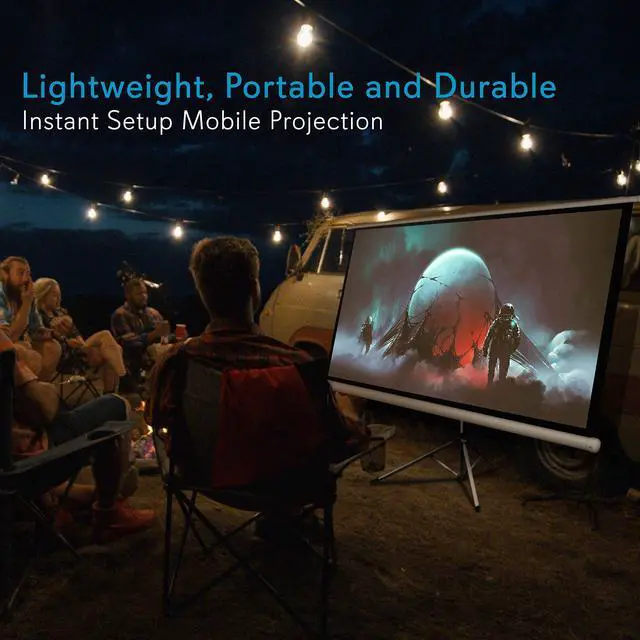 Alt view image 5 of 7 - 50 Inch Portable Projector Screen with Tripod Stand  Lightweight, Durable, Easy Pull Setup Mobile Projection Screen with 4:3 Aspect Ratio, White Matte Fabric for Indoor/Outdoor Use