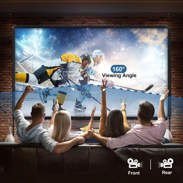 Alt view image 4 of 7 - Outdoor Projector Screen with Stand, Qoolfoto 120 Inch Portable Projector Screen, Indoor Outdoor Projection Screen 16:9 4K HD Wrinkle-Free Movie Screen with Carry Bag for Backyard Movies Home Theater