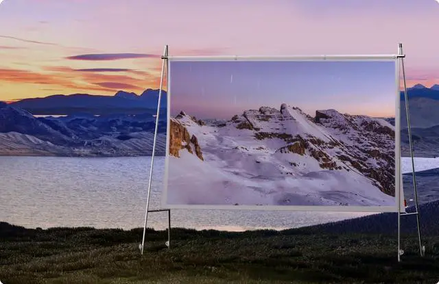 Alt view image 4 of 5 - 2025 New Outdoor Portable Projector Screen 70" Foldable & Lightweight - Camping/Backyard Compatible with MoGo/Horizon/Elfin/Halo Series Long Throw Projector | HD/4K HDR10+ | Travel Movie Screen