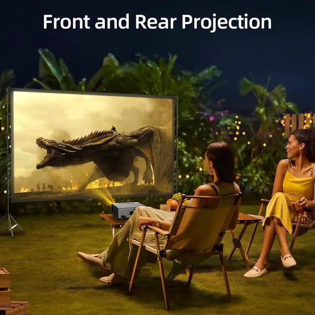 Alt view image 4 of 7 - 120 inch Projection Screen with Stand, 16:9 Foldable Anti-Crease, Movie Portable Projector Screen with Carrying Bag for Outdoor Indoor Home Theater, Office, Classroom, Party, Games