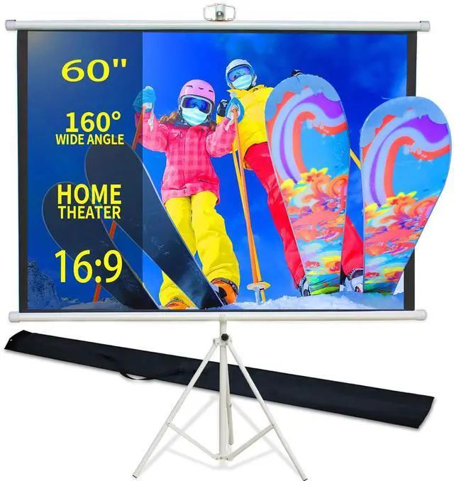 Main image of 60 Inch Projector Screen Portable with Stand & Carry Bag, 4:3 Aspect Ratio, Lightweight Foldable Design for Home Theater & Outdoor Movies, Easy Setup Indoor Outdoor Projection Screen (60")