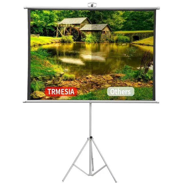Alt view image 7 of 7 - 60 Inch Projector Screen Portable with Stand & Carry Bag, 4:3 Aspect Ratio, Lightweight Foldable Design for Home Theater & Outdoor Movies, Easy Setup Indoor Outdoor Projection Screen (60")