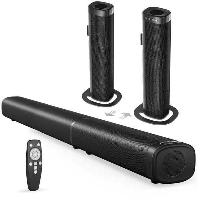 Main image of Sound Bar, 100W Sound Bar for Smart TV, Bluetooth 5.3 Soundbar, 2 in 1 Detachable Home Speaker Bass Effect, Home Theater Surround Sound, ARC/Optical/AUX/USB Connections, for TV/PC/Projectors