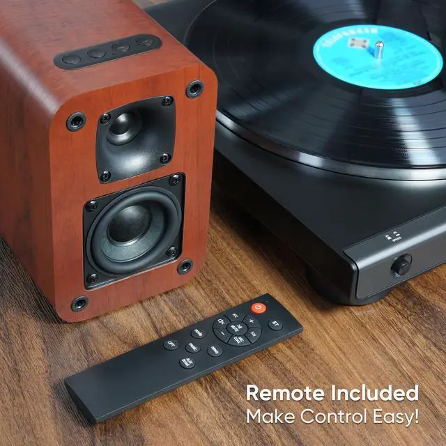 Alt view image 5 of 7 - Powered Bluetooth Bookshelf Speakers, 40W Record Player Speakers with 2.75 Inch Woofer, Stereo Speakers with Optical/AUX/TV-ARC Connection for Turntable, No Receiver or Amplifier Required.