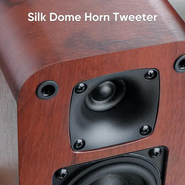 Alt view image 2 of 7 - Powered Bluetooth Bookshelf Speakers, 40W Record Player Speakers with 2.75 Inch Woofer, Stereo Speakers with Optical/AUX/TV-ARC Connection for Turntable, No Receiver or Amplifier Required.