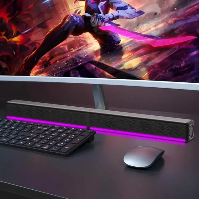 Alt view image 7 of 7 - TV Sound Bar, Soundbar with RGB LED Lights & 2.1CH Bluetooth Speaker Surround System, 180W Surround Sound, AUX/Optical/HDMI ARC Home Theater Speaker, 2 in 1 Detachable for Smart TV/Projector/Gaming/PC