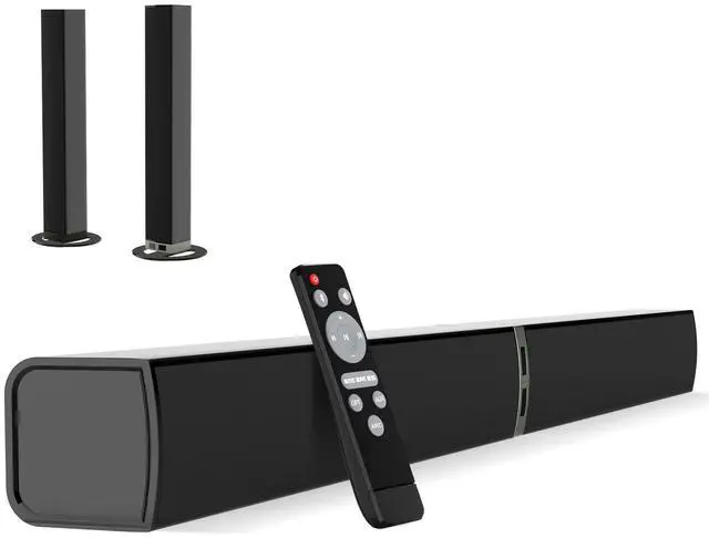 Main image of Sound Bar for Smart TV, 80W Bluetooth Soundbar 2 in 1 Detachable Design, Deep Bass, Home Theater Surround Sound, ARC/Optical/AUX Connections for TV/PC/Gaming/Projectors