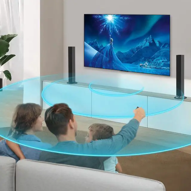 Alt view image 7 of 7 - Sound Bar for Smart TV, 80W Bluetooth Soundbar 2 in 1 Detachable Design, Deep Bass, Home Theater Surround Sound, ARC/Optical/AUX Connections for TV/PC/Gaming/Projectors