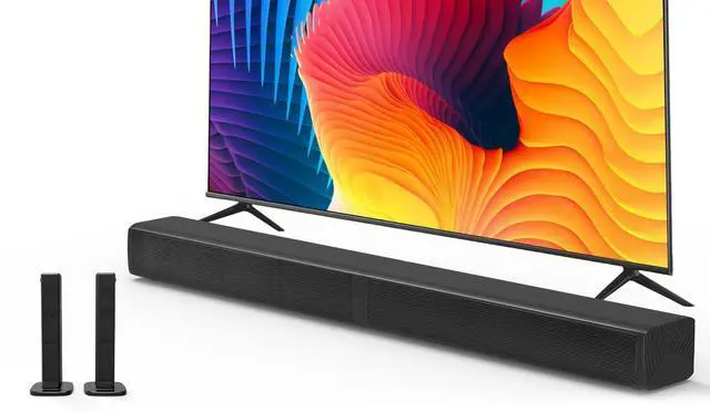 Main image of 2 in 1 Separable Sound Bar for Smart TV, 2.2 Channel 32Inch Bluetooth 5.0 TV Speaker for Surround Sound System, Built-in Dual Subwoofer, Bass Adjustable, Remote Control Included(Sound Bar)