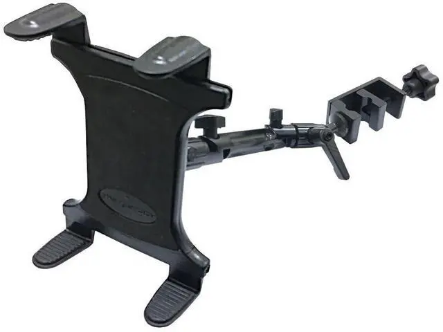 Alt view image 2 of 7 - Heavy Duty 4-Way Adjust Aluminum Alloy Pole/Bar Music Mic Microphone Stand Clamp Mount for iPad Pro Air Mini Galaxy Surface Pro 7-12" Tablets (Good for Uber Eat Doordash Postmate salso)