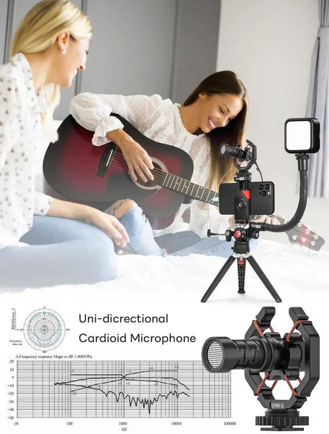 Alt view image 6 of 7 - Smartphone Video Vlogging Kit Metal Microphone Light Tiktok YouTube Podcast Equipment for iPhone 15/14/13 Mini/Pro/Max, Android Smartphone (V-Master)