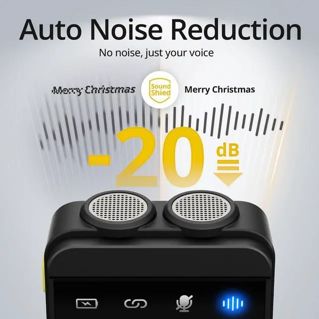 Alt view image 3 of 7 - Wireless Lavalier Microphone for iPhone/Android (USB-C Port), 48khz Recording, Noise Reduction, 70Hrs Battery, Magnetic Clip iPhone Microphone for Video Recording Podcast Vlogging Streaming