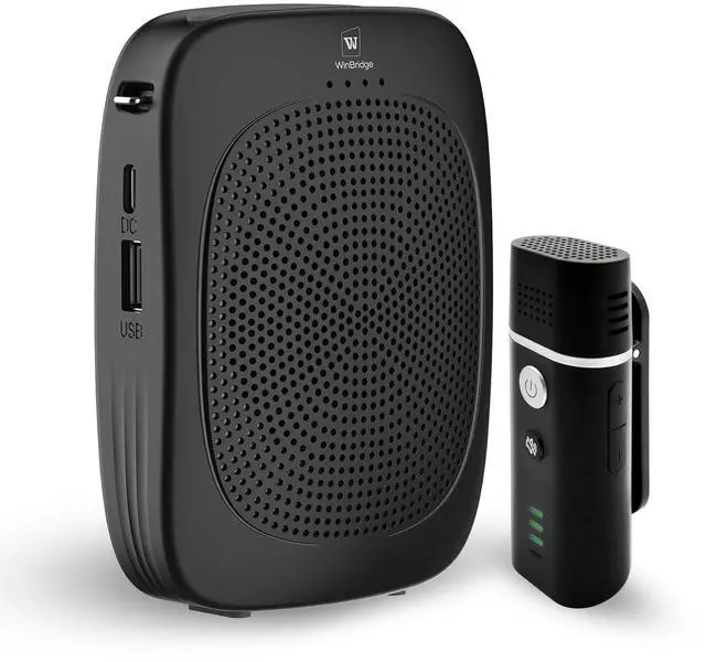 Main image of Bluetooth Voice Amplifier with Wireless Lavalier Lapel Mic for Teachers | Portable Speaker Clip-On Microphone, Mini Megaphone PA System for Classroom/Yoga/Public Events C006