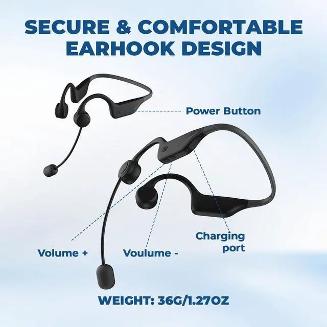 Alt view image 4 of 7 - Voice Amplifier Wireless Microphone Earhook, Porable Speaker and Mic for Teachers, Mini PA System with Crystal-Clear Original Sound, Fitness Ear-Secured Microphone for Public Speaking WB007