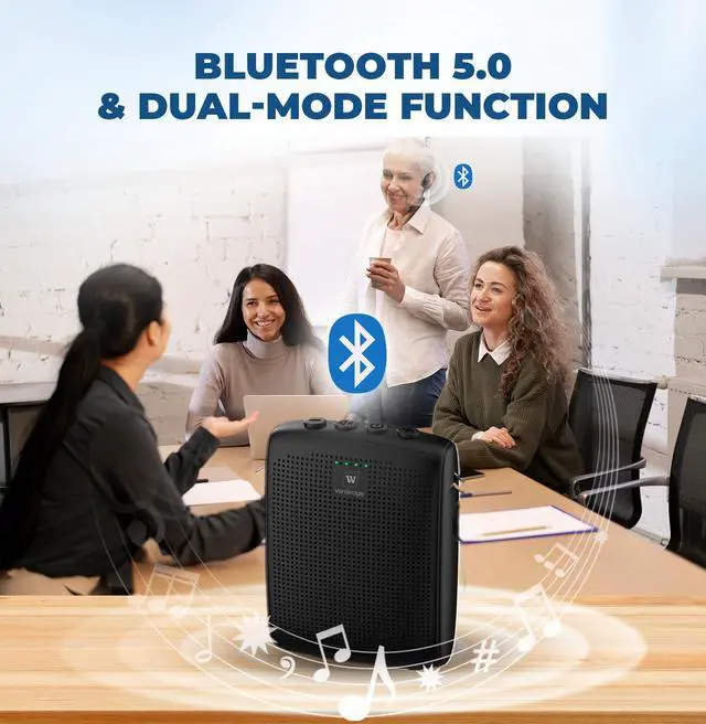 Alt view image 7 of 7 - Voice Amplifier Wireless Microphone Earhook, Porable Speaker and Mic for Teachers, Mini PA System with Crystal-Clear Original Sound, Fitness Ear-Secured Microphone for Public Speaking WB007