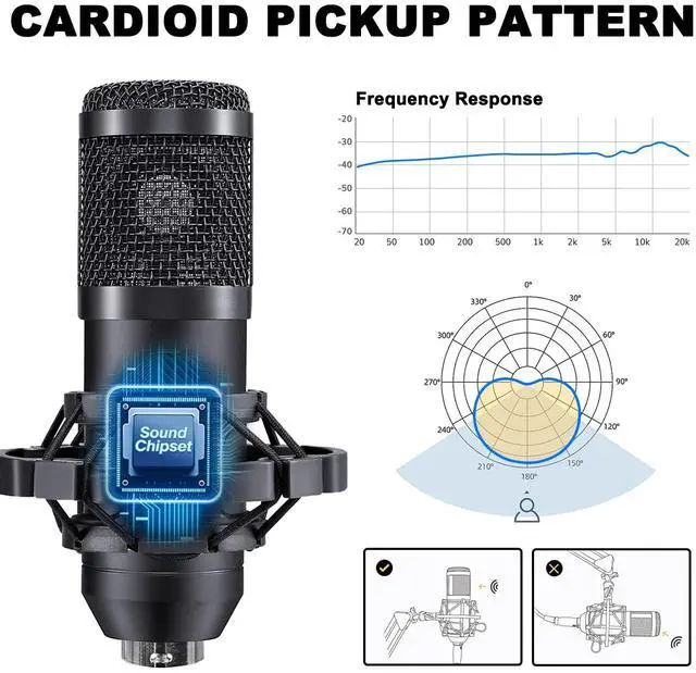 Alt view image 3 of 7 - Podcast Equipment Bundle for 2, V8s Voice Changer with BM-800 Podcast Microphone Bundle - Studio Condenser Microphone Perfect for Podcasting, Recording, Singing, Streaming and Gaming