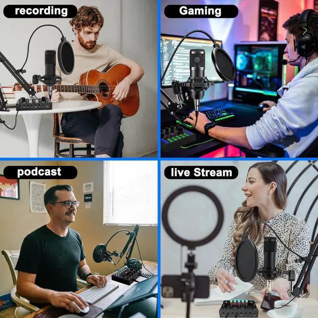 Alt view image 6 of 7 - Podcast Equipment Bundle for 2, V8s Voice Changer with BM-800 Podcast Microphone Bundle - Studio Condenser Microphone Perfect for Podcasting, Recording, Singing, Streaming and Gaming