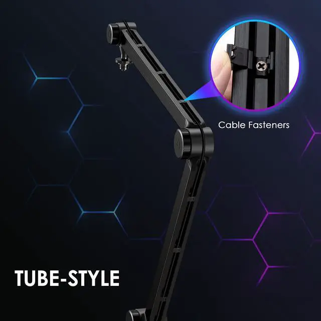 Alt view image 3 of 7 - Mic Boom Arm Stand Compatible with Shure SM7B, MV7, Blue Yeti Mic, Fifine microphone, HyperX QuadCast Mic and Most Microphones, Premium Microphone Arm by