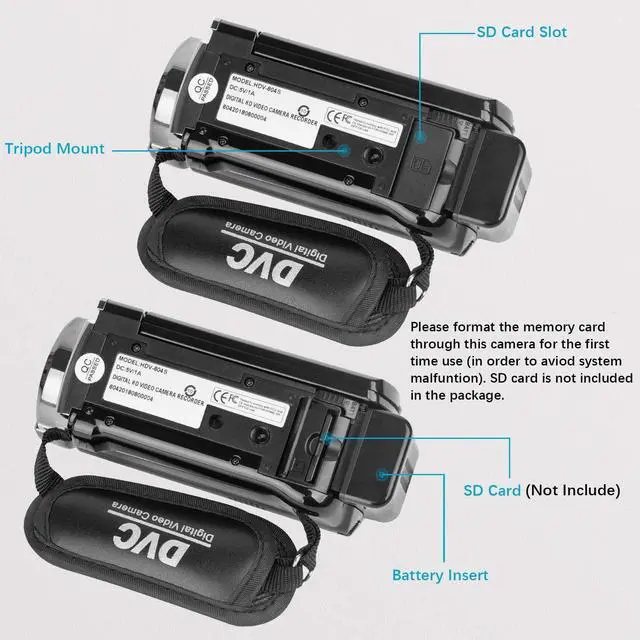 Alt view image 5 of 7 - Video Camera Camcorder Digital Camera Recorder Full HD 1080P 15FPS 24MP 3.0 Inch 270 Degree Rotation LCD 16X Digital Zoom Camcorder Camera with 2 Batteries(Black)