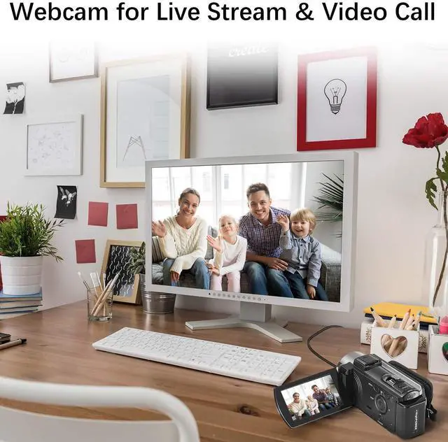Alt view image 6 of 7 - Video Camera Camcorder Digital Camera Recorder Full HD 1080P 15FPS 24MP 3.0 Inch 270 Degree Rotation LCD 16X Digital Zoom Camcorder Camera with 2 Batteries(Black)