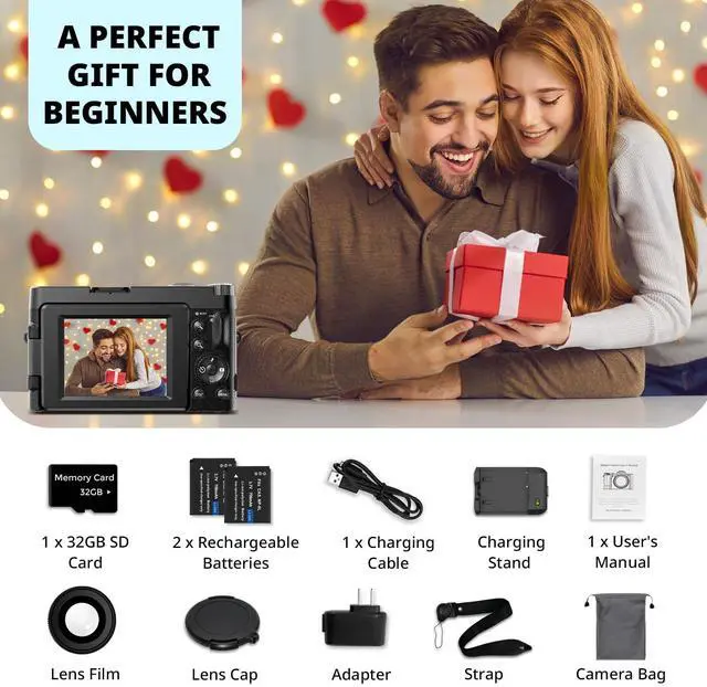 Alt view image 7 of 7 - 4K Digital Camera for Photography Autofocus, 2024 Latest 48MP Vlogging Camera for YouTube with SD Card, 2 Batteries, 3" 180°Flip Screen Compact Travel Camera for Teens with 16X Zoom, Anti-Shake,Black