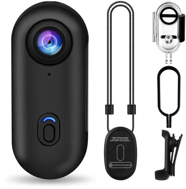 Main image of i3 4K Thumb Action Camera, Tiny Size, Mount Anywhere, Small Body Camera with Spring Clip, Portable Vlogging, Hands-Free POV Recording, Helmet Cam for Cycling, Motorcycle (64G-Card, Black)