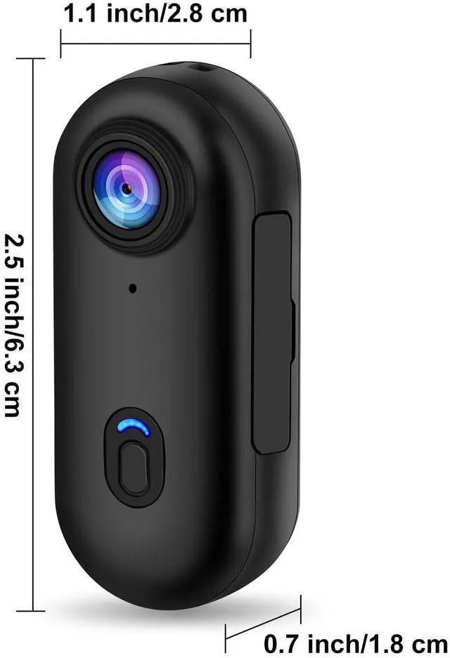 Alt view image 3 of 7 - i3 4K Thumb Action Camera, Tiny Size, Mount Anywhere, Small Body Camera with Spring Clip, Portable Vlogging, Hands-Free POV Recording, Helmet Cam for Cycling, Motorcycle (64G-Card, Black)