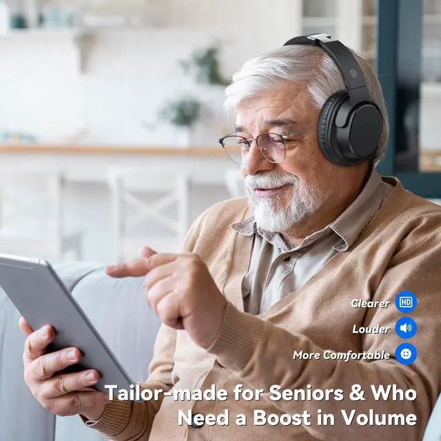 Alt view image 4 of 7 - Wireless Headphones for TV, TV Headphones Wireless for Seniors, Versatile Charging Dock with Transmitter, Instant Audio Sync, 65-Hour Battery Life, Ideal Gift for Parents & Seniors