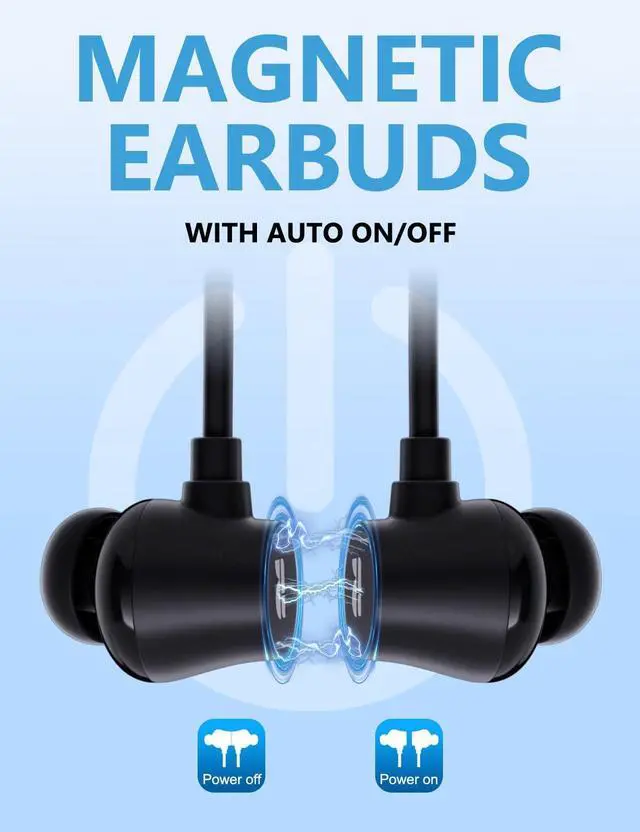 Alt view image 4 of 6 - Active Noise Cancelling Headphones, Wireless V5.3 Bluetooth Headphones with 3 AI Mics ENC, in-Ear Magnetic Neckband Earbuds 60Hrs Playtime,IPX6 Sweatproof ANC Headsets for Travel Home Office