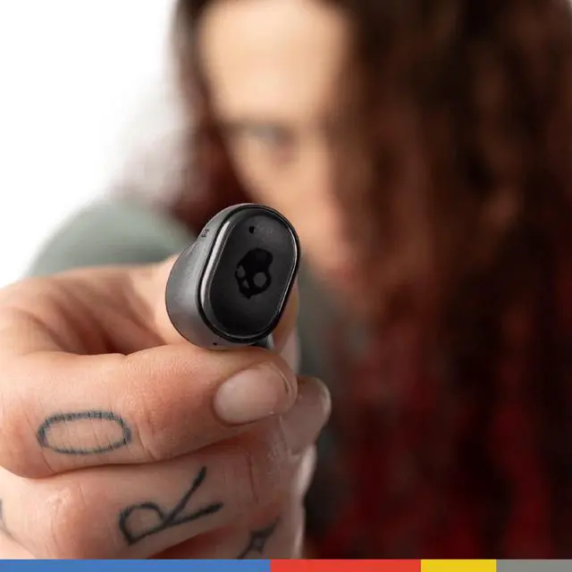 Alt view image 6 of 6 - Grind Wireless Earbuds, Bluetooth Headphones, Up to 40 Hours Battery, Noise Isolating Fit, Microphone for iPhone Android, Customizable via Skull-iQ App - Chill Grey