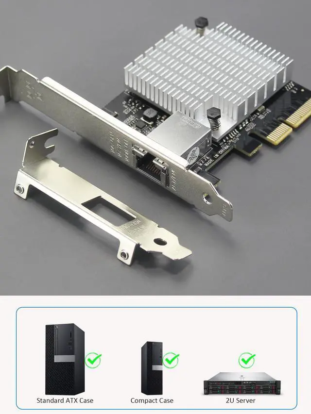 Alt view image 5 of 7 - ST7357 10Gb RJ45 Ethernet Network Card with Marvell AQtion AQC107 Controller, PCIE 3.0 X4 Interface, Compatible with MAC OS/Windows/Linux/ESX