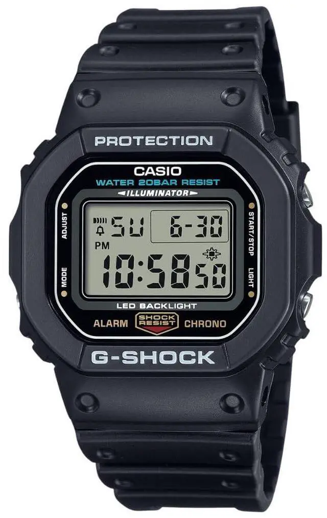 Main image of Shock Resistant DW5600UE-1V Men's Water Resistant Black Resin Sport Watch