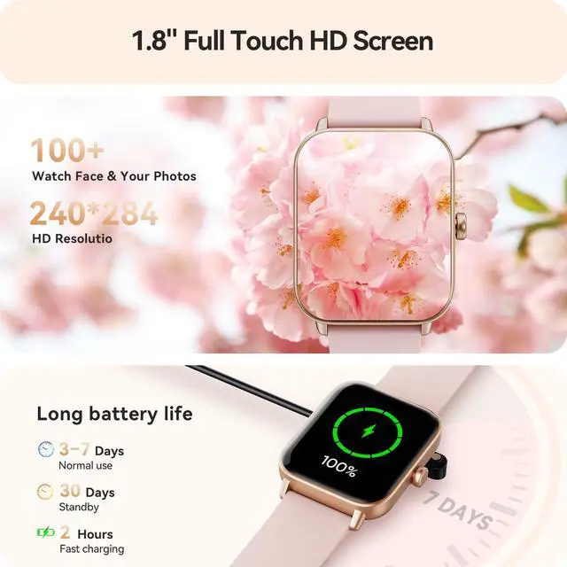Alt view image 5 of 7 - Smart Watch for Women Android & iPhone, Alexa Built-in, IP68 Waterproof Activity Fitness Tracker with Bluetooth Call (Answer/Make), 1.8" Smartwatch with Heart Rate/SpO2/Sleep Monitor, 100+ Sports Mode