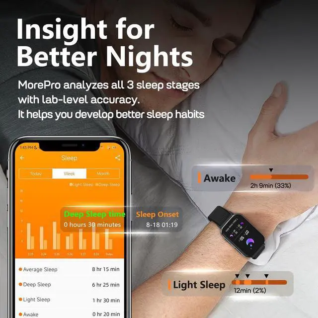 Alt view image 4 of 7 - Health Fitness Tracker with Blood oxy-gen Monitor and 24/7 Heart Rate and Blood Pressure, Sleep Monitor, 120+ Sport Modes Waterproof Fitness Watch for Women Men Android iOS, Black