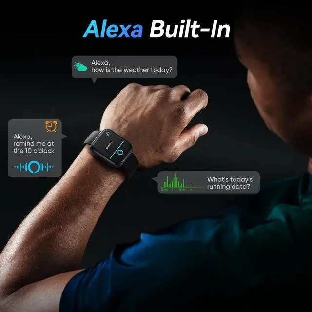 Alt view image 4 of 7 - Smart Watches for Men Android & iPhone, 1.8" Alexa Built-in Smartwatches Fitness Tracker Watch with Bluetooth Calls, IP68 Waterproof, Heart Rate/Sleep/SpO2 Monitor, 110 Sport Modes - Black