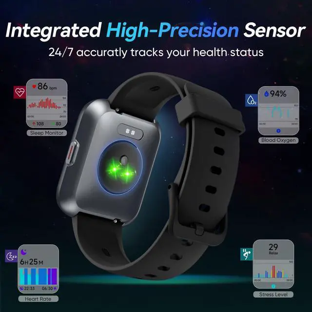 Alt view image 5 of 7 - Smart Watches for Men Android & iPhone, 1.8" Alexa Built-in Smartwatches Fitness Tracker Watch with Bluetooth Calls, IP68 Waterproof, Heart Rate/Sleep/SpO2 Monitor, 110 Sport Modes - Black