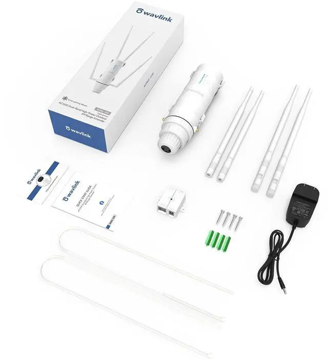Alt view image 7 of 7 - AC1200 Outdoor Wireless High Power Weatherproof WiFi Long Range Extender/Access Point/Router with Passive POE,Dual Band 2.4+5G Repeater,Gigabit Port, No WiFi Dead Zones for Working from Home