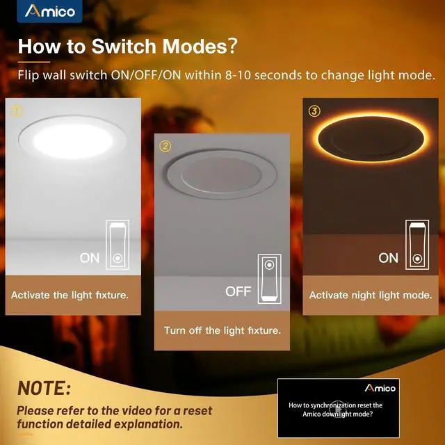 Alt view image 3 of 7 - 12 Pack 6 Inch 5CCT LED Recessed Ceiling Light with Night Light, 2700K/3000K/3500K/4000K/5000K Selectable Ultra-Thin Lighting, 12W=110W, 1100LM, Dimmable Canless Wafer Downlight ETL&FCC