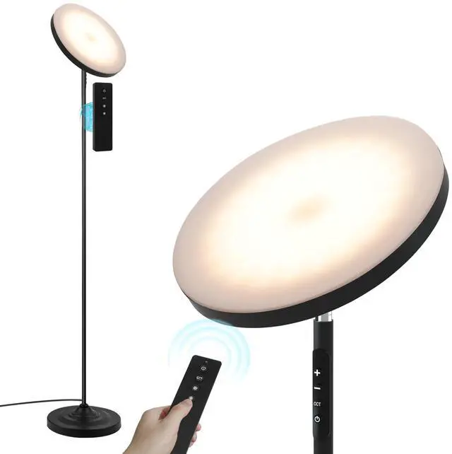 Main image of Upgraded Floor Lamp, 36W/3600LM Super Bright Floor Lamp with Remote Control, Stepless Adjust Color Temperatures and Brightness, Torchiere Standing Lamp for Living Room Bedroom Office