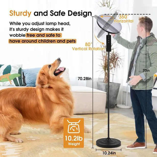 Alt view image 6 of 7 - Upgraded Floor Lamp, 36W/3600LM Super Bright Floor Lamp with Remote Control, Stepless Adjust Color Temperatures and Brightness, Torchiere Standing Lamp for Living Room Bedroom Office