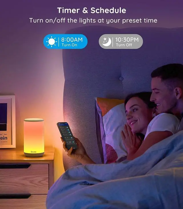 Alt view image 5 of 7 - RGBIC Table Lamp, Smart Lamp Work with Alexa, LED Lamp with Music Sync and 43 Scene Modes, Color Changing Lamp for Bedroom Decor, Dimmable Night Light (Corded Electric)